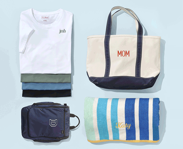 Free Monogramming. Monogrammable products.
