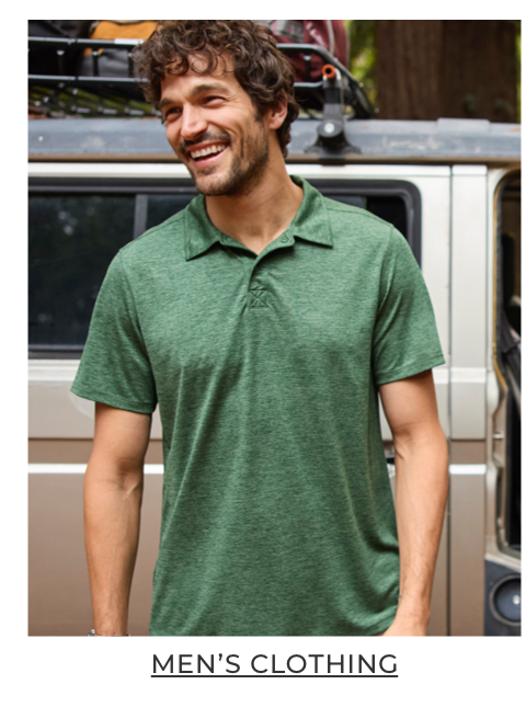 Man in a green polo shirt.